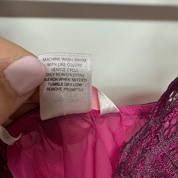 Victorias Secret Very Sexy Babydoll Lace Chemise Dress Size Small Purple - Picture 10 of 11